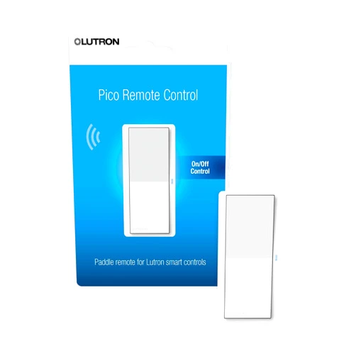 Lutron Paddle Pico Remote for Caseta Smart Dimmers/Switches, On/Off Control, for Table Top or Wallmount Use, PJ2-P2B-GWH, White