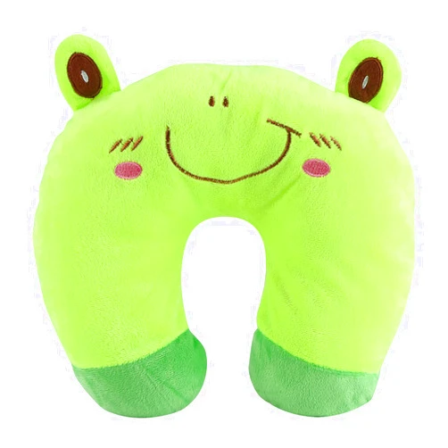 TOPINCN Cute Animal U Shaped Neck Pillow, Travel Pillow Cotton Soft Neck Pillow Car Office Head Rest Toy Cushion Plush Cushion for Kids Student Adults (Frog)