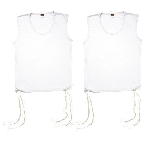 MASORET Set: Pair of Kosher Tzitzit Undershirt, 100% Cotton Fabric Comfortable Quality, Sweat Free T-Shirt Tzitzis Vest