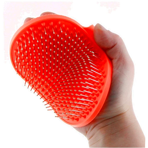 Raw Paws Grooming Brush, 1 ct - Hand-Held Rubber Tipped Pin Brush for Dogs & Cats - Dog Pin Brush - Dog Brush for Shedding - Bath Brush for Dogs with Short Hair & Long Hair - Dog Grooming Brush