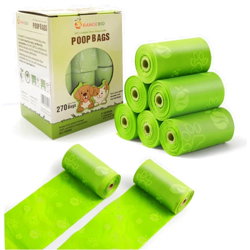 OrangeBio Dog Poop Bags, 100% Certified Home Compostable, 13 x 9 Inches - 270 Count (15 Bags per Roll, 18 Rolls), TUV OK Compost Home Certified