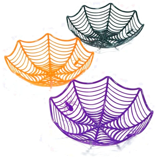 Greenbrier Halloween Plastic Spider Web Serving Bowl/Basket