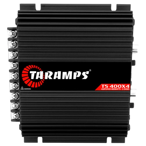 Taramp's Taramps TS 400x4 Black Car Audio Amplifier - 400W RMS 4-Channel Class D, 2 Ohms, High Level Input, RCA