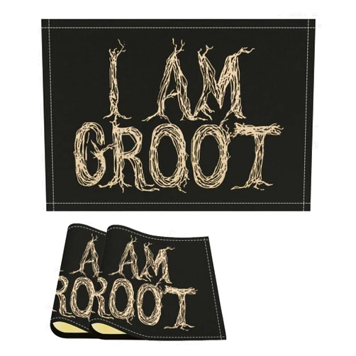 Zenladen022 I Am Groot Placemats Washable Heat Resistant Flax Table Mats for Dining Kitchen Decor 2PCS