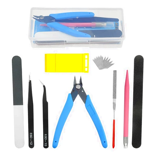 WMYCONGCONG 17 PCS Model Kits Tool Hobby Building Tools Kit for Gundam Modeler Basic Tools Craft Gundam Car Model Building Repairing