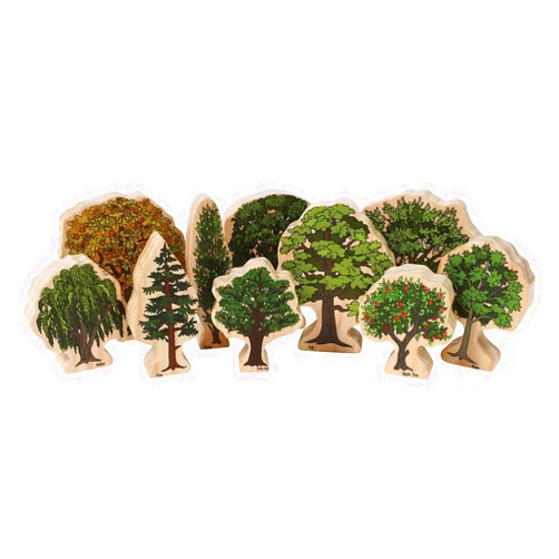 THE Freckled FROG-FF472 Trees of All Seasons - Set of 10 - Ages 2+ - Wooden Tree Blocks for Toddlers - Includes Different Tree Species in Winter, Summer, Autumn and Spring - Double-Sided