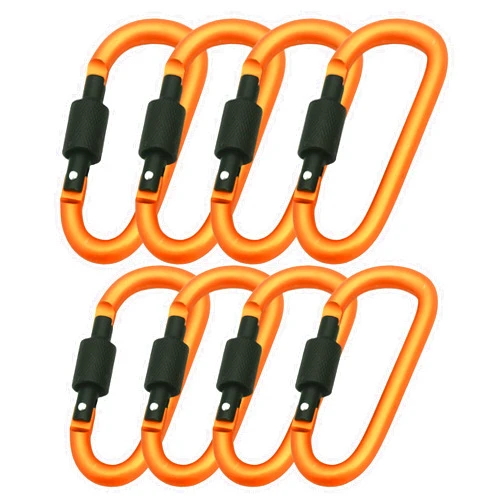 MyyYiTar 3.1in Small Carabiner Clips with Screw Locking Lightweight Aluminum Keychain Hooks for Camping/Fishing/Hiking/Travel/Backpacks,8pcs