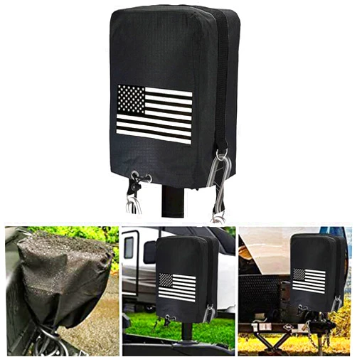CORRBPEN RV Electric Tongue Jack Cover, 600D Oxford Fabric Waterproof Protective, Travel Trailer Accessories for Outside Protection, Universal Trailer Jack Protective Cover for Outside RV Parts RV Accessories.