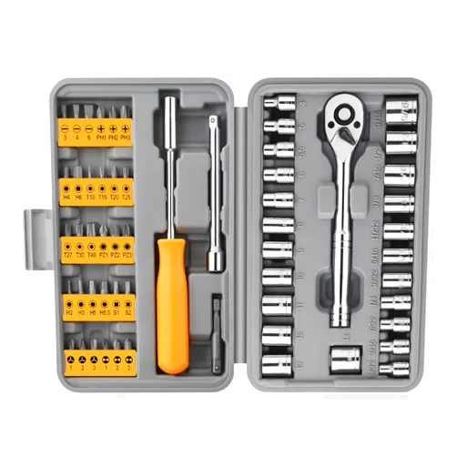 BULVOTO Hi-Spec 57Piece Metric Socket Power Nuts Driver Screw Extractors and Drill Bit Set MagneticTools Set Metric Socket Wrench Screw 1/4'' Hex Shank