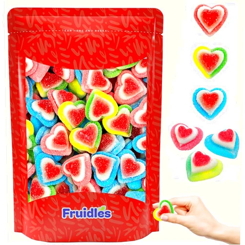 Fruidles Valentine's Assorted Gummy Hearts Candy, Delicious Fruit Flavors Gummies (Half-Pound)