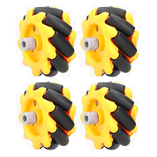 Eujgoov Mecanum Wheel, 48mm Omni-Directional Wheel Smart Robot Car Accessories DIY Toy Components (2 Pairs)