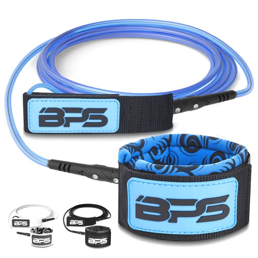 BPS New Zealand ‘Storm’ Premium Surfboard Leash, 7.2mm 8mm Straight Surf Leash 6ft 7/8/9/10 ft, Legrope Strap for All Boards
