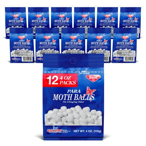 Enoz para Moth Balls, Kills Clothes Moths and Carpet Beetles, No Clinging Odor, Use for Storage, 4 oz