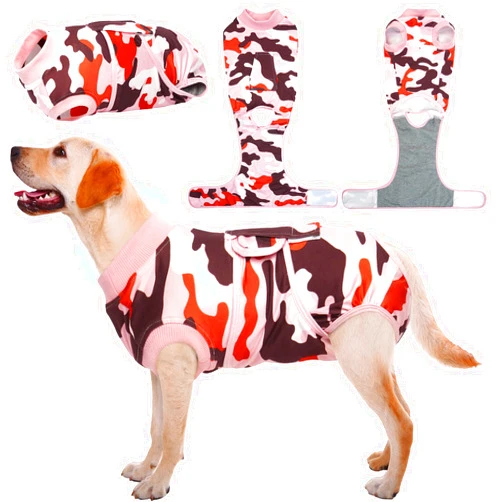 Kuoser Recovery Suit for Dogs Cats After Surgery, Professional Pet Recovery Shirt Dog Abdominal Wounds Bandages, Substitute E-Collar & Cone,Prevent Licking Dog Onesies Pet Surgery Recovery Suit