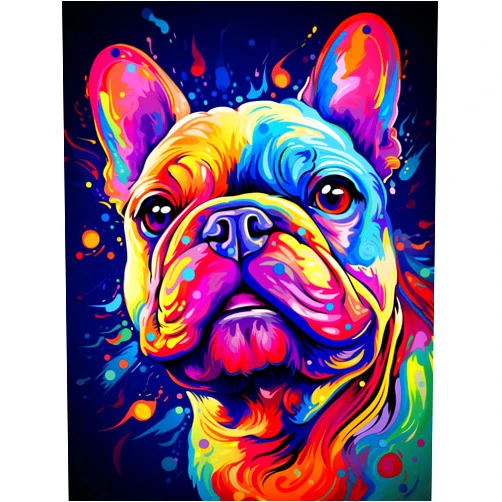 Generic Funny Color French Bull Dog Diamond Art Painting Kits for Adults 5D Diamond Art Easy for Beginner Round Full Drill Cross Stitch Mosaic Gems Craft for Hobby and Home Decor 30x40cm(a1)