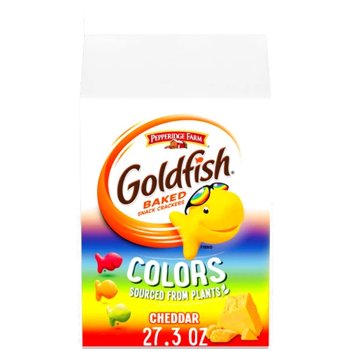 Goldfish Colors Cheddar Cheese Crackers, 27.3 oz Carton