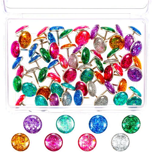 SATINIOR 80 Pieces Creative Fashion Steel Push Pin Decorative Thumbtacks for Photos Wall, Maps, Bulletin Board or Cork Boards