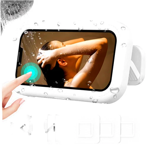 CoguZed Waterproof Phone Holder for Shower - 2023 Upgraded, 480° Rotation - Compatible with iPhone 15/14/13/12/11 Pro Max, Samsung Galaxy, and More (Up to 7