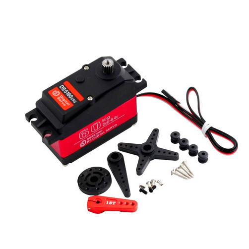 Wishiot DS5160SSG 60kg Servo RC Digital Servo DC6-8.4V Metal Gear Large Torque High Speed IP67 Waterproof Servo 270 Degree with 18T Aluminum Servo Arm for Crawler Baja Cars Robotics DIY Projects