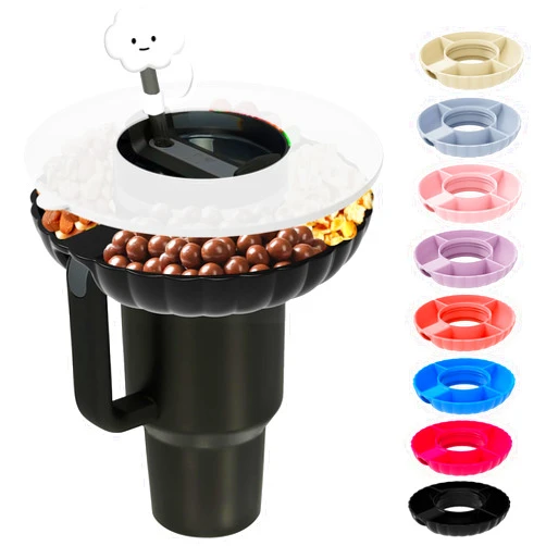Incolumitas Stanley Cup Accessories - Food Grade Silicone Snack Tray for 40 oz Stanley Cup with Lid Straws Cover, Snack Bowl for Stanley Tumbler Accessories
