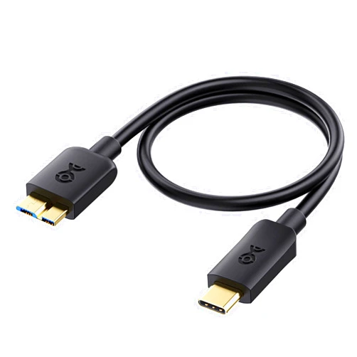 Cable Matters 10Gbps Short USB C to Micro USB 3.0 Cable - 1ft, USB-C Hard Drive Cable, Micro B to USBC Cord, Compatible with Seagate, LaCie, Toshiba, Samsung, WD External Hard Drive, Black