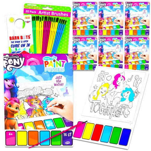 My Little Pony Paint with Water Party Favors Set - Bundle with 6 My Little Pony Watercolor Painting Activity Books for Girls with Paintbrushes | Bulk MLP Party Supplies Arts and Crafts