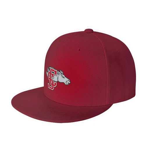 Ytulhtp Santa Clara University Logo Baseball Cap Adjustable Size for Men and Women Firm Duck Flat Brim Cap Dark Red