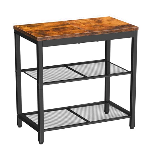 HOOBRO Shoe Bench, 3-Tier Shoe Rack, Industrial Shoe Organizer Storage Bench, 19.7 inches Entry Bench with Mesh Shelves, for Entryway, Living Room, Hallway, Easy Assembly, Rustic Brown BF50HX01