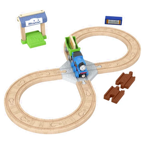 Thomas & Friends Wooden Railway Toy Train Set, Figure 8 Track Pack with Wood Engine for Pretend Play Preschool Kids Ages 3+ Years