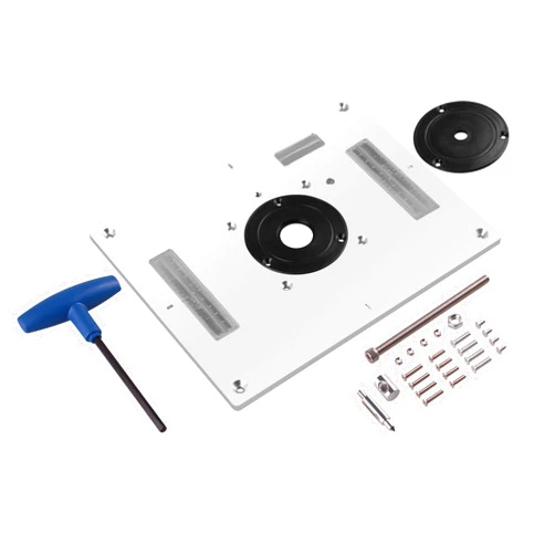 DONGLIANG Router Plate Universal Multiful Electric Wood Milling Trimming Machine Flip Plate Guide Table Router Table Insert Plate for Woodworking Bench router table insert plate (Color : Black)
