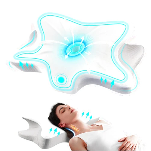 SurSynch Cervical Pillow for Neck and Shoulder Pain Relief,Ergonomic Pillow Cozy Sleeping,Contour Pillows/Memory Foam Bed Pillow for Side,Back and Stomach Sleepers (White+Grey)