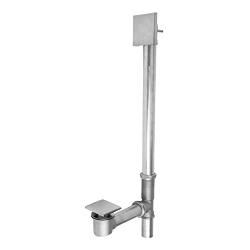 Jaclo: 353-539-ULB - Brass Tub Drain Bottom Outlet Standard Toe Control with Faceplate (Square) Tub Waste