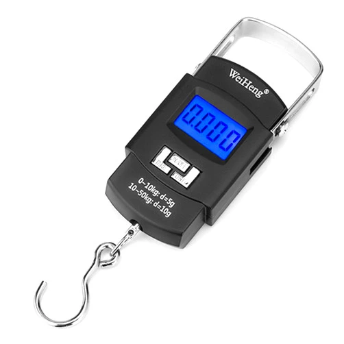 Odowalker Fishing Scale Odowalker Electronic Hanging Hook Scale,Digital Electronic Balance Backlit LCD Display 50 Killogram / 110 lb - Wide Stainless Steel Handle