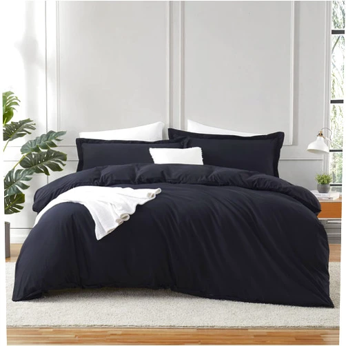 Hearth & Harbor Twin Duvet Cover Set - Soft Black Duvet Cover Twin, Double Brushed Twin/Twin XL Duvet Cover 2 Piece with Button Closure, 1 Twin Size Duvet Cover 68x90 inches and 1 Pillow Sham