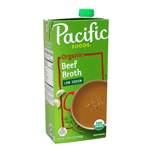Pacific Foods Low Sodium Organic Beef Broth, 32 oz Carton
