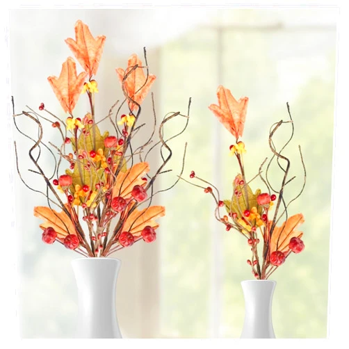 Factory Direct Craft Artificial Bittersweet and Putka Pods Stems Set of 4 - for Fall Decorating and Thanksgiving Displays (12 Inches High)