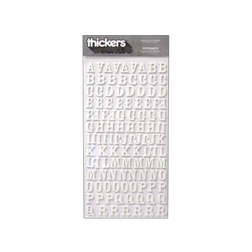 American Crafts 42954 Thickers Foam Letter Stickers | 228 White Stickers in Rockabye Font