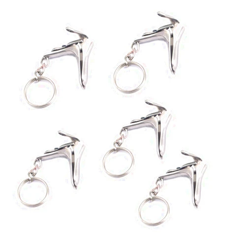 AAProTools Set Of 5 Pcs Speculum Keychain Stainless Steel - Gift For Doctor & Midwife