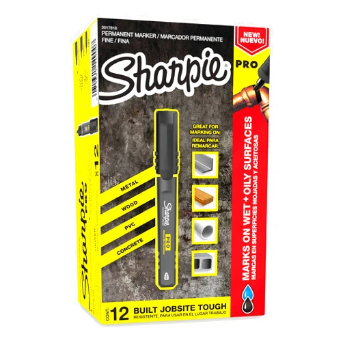 Sharpie Pro Permanent Marker, Fine Point, Black, 12 Count (2017818)