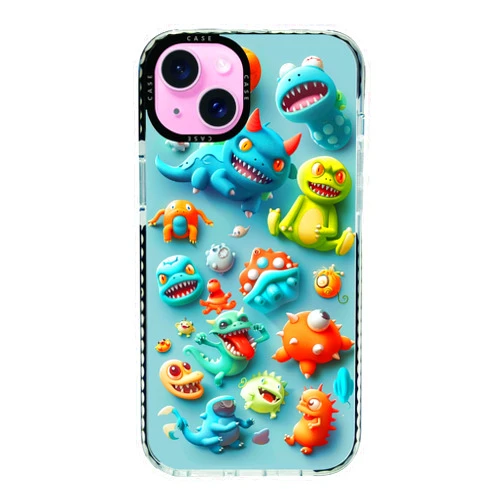 LUFOEVER Compatible with iPhone 15 Plus Case, Collection of Friendly Cartoon Monsters | Style of Pixar and DreamWorks Monsters D