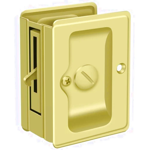Deltana Sdla325u3 Adjustable Heavy Duty Privacy Pocket Lock, Polished Brass, 3-1/4