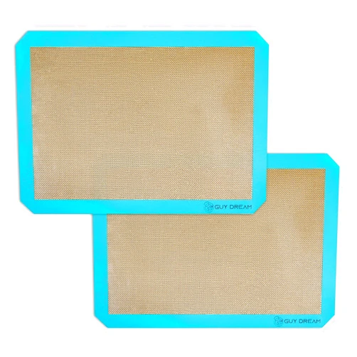 GUY.DRE.MAT GUYDREMAT Silicone Baking Mat Set Half Sheet- 2PCs Premium Food Grade Reusable Non Stick Baking Mat for Baking Sheets - Heat Resistant Oven Mat for Fondant
