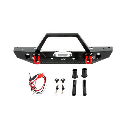 LCX Racing 1/10th RC Crawler Car Metal Front Bumper for TRX4 TRX-4 Axial SCX10 II 90046 Redcat Gen8 Scout II D90, Upgrades Parts Accessories