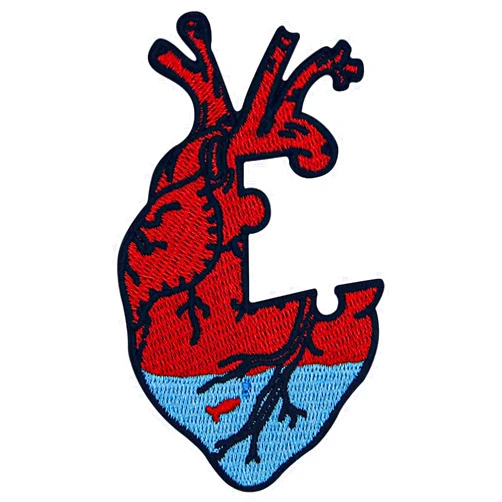 ZEGINs Puzzle Heart Patch Embroidered Applique Badge Iron On Sew On Emblem