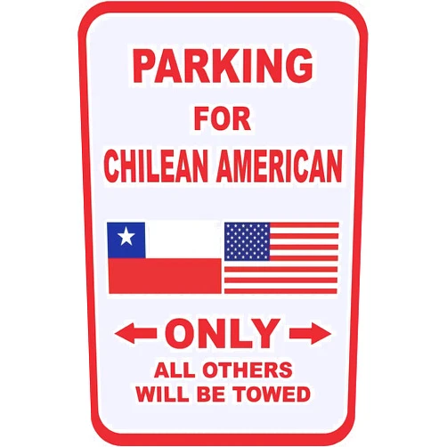 Vision Signs Chilean American Parking Only Vinyl Sticker Decal 8