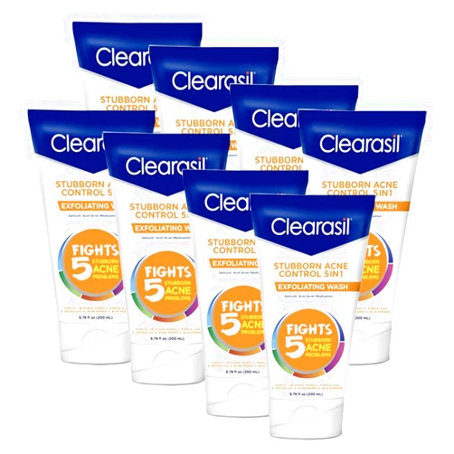 Clearasil Ultra 5in1 Exfoliating Wash, 6.78 oz. (Pack of 8)