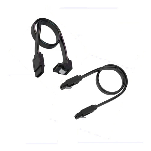 Qintxgrtysen SATA Cable III, 2 Pack SATA Cable III 6Gbps Straight HDD SDD Data Cable with Locking Latch 20 Inch Compatible for SATA HDD