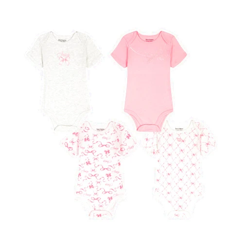 Juicy Couture baby-girls 4 Pack Bodysuits