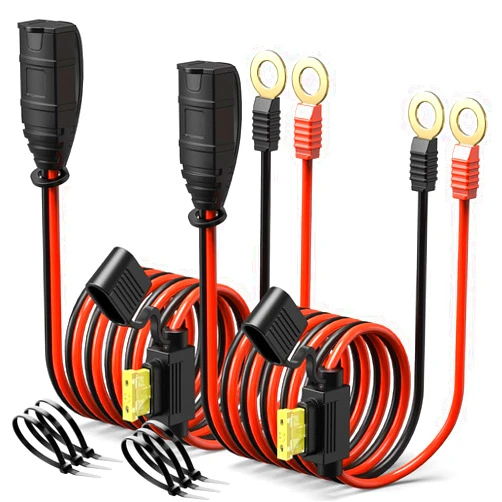 Mellbree 2 Pack M10 24inch Wires Harness Compatible with NOCO GC008 X-Connect, Genius Smart Battery Chargers Extension Eyelet Terminal Accessory