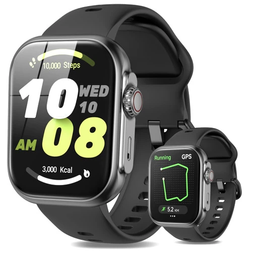 Anyloop Smart Watch [GPS, Alexa Built-in], 24/7 Heart Rate Monitor with HRV, SpO2/Stress/Sleep Tracker, Calls & Messages, 3ATM Waterproof, 12-Day Battery, 100+ Sport Modes Fitness Smart Watches for Men Women